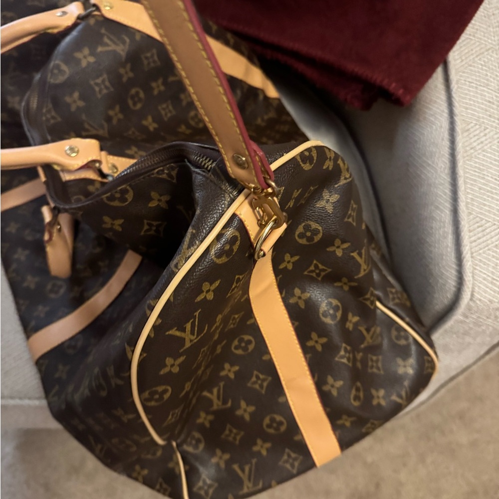 Designer Monogram Tote Bag in Brown and Tan